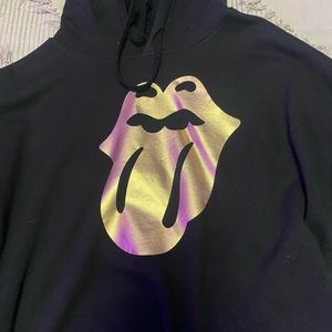 rolling stones cropped hoodie